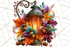 Small Town Fall Clipart Vintage Country Autumn PNG Product Image 2