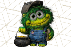Funny St Patricks Day Monsters Clipart, St Paddy Monster PNG Product Image 2