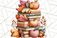Fall Teacher School Supplies Clipart PNG Product Image 5