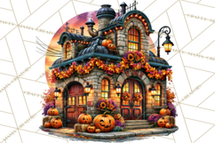 Small Town Fall Clipart Vintage Country Autumn PNG Product Image 4