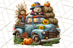 Small Town Fall Clipart Vintage Country Autumn PNG Product Image 5