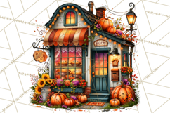 Small Town Fall Clipart Vintage Country Autumn PNG Product Image 2