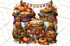 Small Town Fall Clipart Vintage Country Autumn PNG Product Image 3