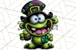 Funny St Patricks Day Monsters Clipart, St Paddy Monster PNG Product Image 3