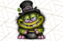 Funny St Patricks Day Monsters Clipart, St Paddy Monster PNG Product Image 4