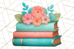 Botanical Books Clipart PNG Cottagecore Reading Florals Product Image 4