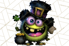 Funny St Patricks Day Monsters Clipart, St Paddy Monster PNG Product Image 5