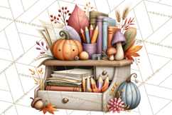 Fall Teacher School Supplies Clipart PNG Product Image 3