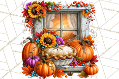 Small Town Fall Clipart Vintage Country Autumn PNG Product Image 3