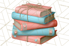 Botanical Books Clipart PNG Cottagecore Reading Florals Product Image 3