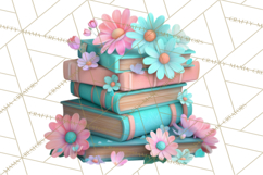 Botanical Books Clipart PNG Cottagecore Reading Florals Product Image 4