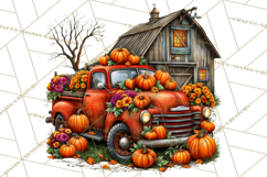 Small Town Fall Clipart Vintage Country Autumn PNG Product Image 4