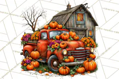 Small Town Fall Clipart Vintage Country Autumn PNG Product Image 4