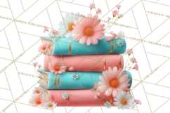 Botanical Books Clipart PNG Cottagecore Reading Florals Product Image 5
