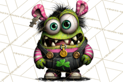 Funny St Patricks Day Monsters Clipart, St Paddy Monster PNG Product Image 2