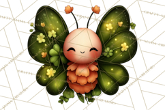 Cute St Patricks Day Bugs Clipart, St. Paddy Png Files Product Image 3