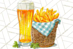 Beer Watercolor Clipart, Beer PNG, Beer Mug, Beer Bottle Product Image 3