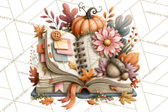 Fall Teacher School Supplies Clipart PNG Product Image 4
