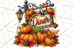 Small Town Fall Clipart Vintage Country Autumn PNG Product Image 3