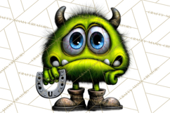 Funny St Patricks Day Monsters Clipart, St Paddy Monster PNG Product Image 3