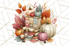 Fall Teacher School Supplies Clipart PNG Product Image 5
