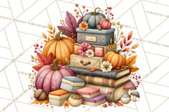 Fall Teacher School Supplies Clipart PNG Product Image 2