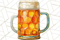 Beer Watercolor Clipart, Beer PNG, Beer Mug, Beer Bottle Product Image 5