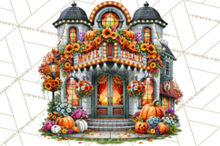 Small Town Fall Clipart Vintage Country Autumn PNG Product Image 2