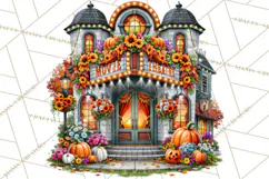 Small Town Fall Clipart Vintage Country Autumn PNG Product Image 2