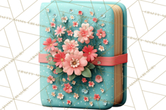 Botanical Books Clipart PNG Cottagecore Reading Florals Product Image 2