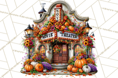 Small Town Fall Clipart Vintage Country Autumn PNG Product Image 3