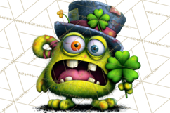 Funny St Patricks Day Monsters Clipart, St Paddy Monster PNG Product Image 3