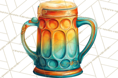 Beer Watercolor Clipart, Beer PNG, Beer Mug, Beer Bottle Product Image 3