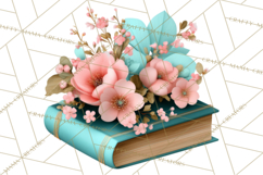 Botanical Books Clipart PNG Cottagecore Reading Florals Product Image 3