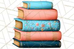 Botanical Books Clipart PNG Cottagecore Reading Florals Product Image 4