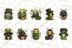 Cute St Patricks Day Bugs Clipart, St. Paddy Png Files Product Image 2