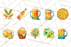 Beer Watercolor Clipart, Beer PNG, Beer Mug, Beer Bottle Product Image 2