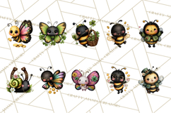 Cute St Patricks Day Bugs Clipart, St. Paddy Png Files Product Image 3