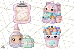 School Nurse Kawaii Clipart Product Image 1
