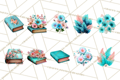 Botanical Books Clipart PNG Cottagecore Reading Florals Product Image 3