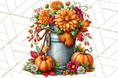 Small Town Fall Clipart Vintage Country Autumn PNG Product Image 4