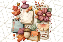 Fall Teacher School Supplies Clipart PNG Product Image 5