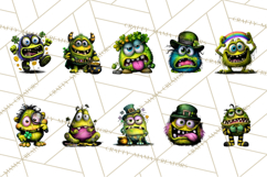 Funny St Patricks Day Monsters Clipart, St Paddy Monster PNG Product Image 4
