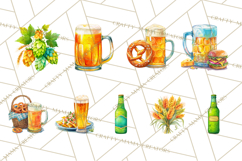 Beer Watercolor Clipart, Beer PNG, Beer Mug, Beer Bottle Product Image 6