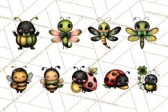 Cute St Patricks Day Bugs Clipart, St. Paddy Png Files Product Image 8