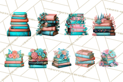 Botanical Books Clipart PNG Cottagecore Reading Florals Product Image 8