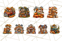 Small Town Fall Clipart Vintage Country Autumn PNG Product Image 9