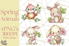 Spring Woodland Critter Clipart PNG, Spring Png Product Image 1