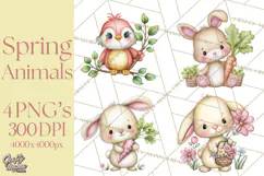 Spring Woodland Critter Clipart PNG, Spring Png Product Image 1