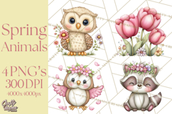 Spring Woodland Critter Clipart PNG, Spring Png Product Image 1